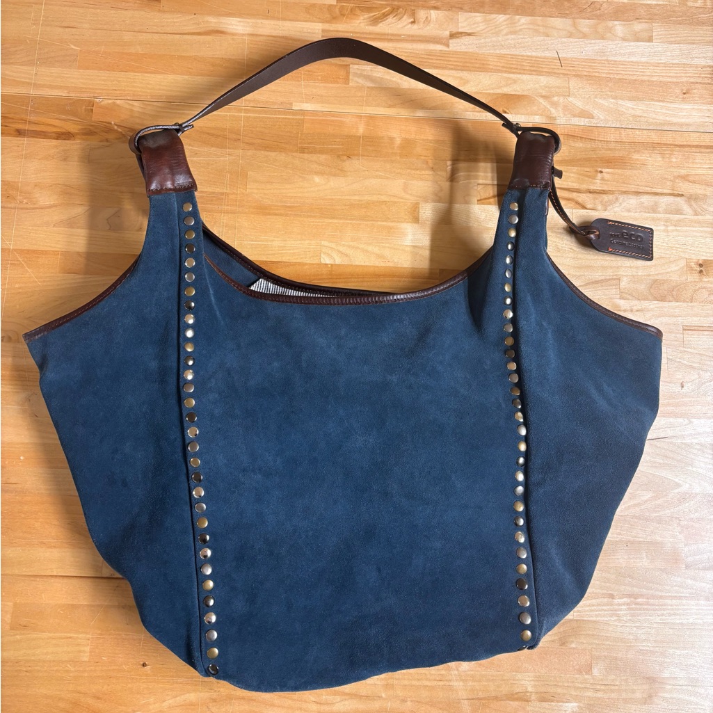 Navy Old Trend Rose Valley Hobo Bag